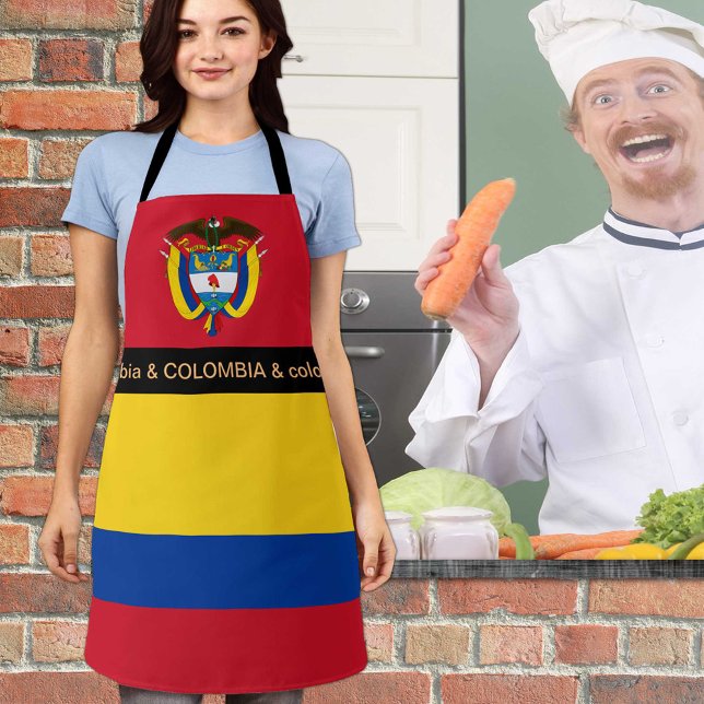 Cooking Colombia & Colombian Flag Chefs kitchen Apron (Creator Uploaded)