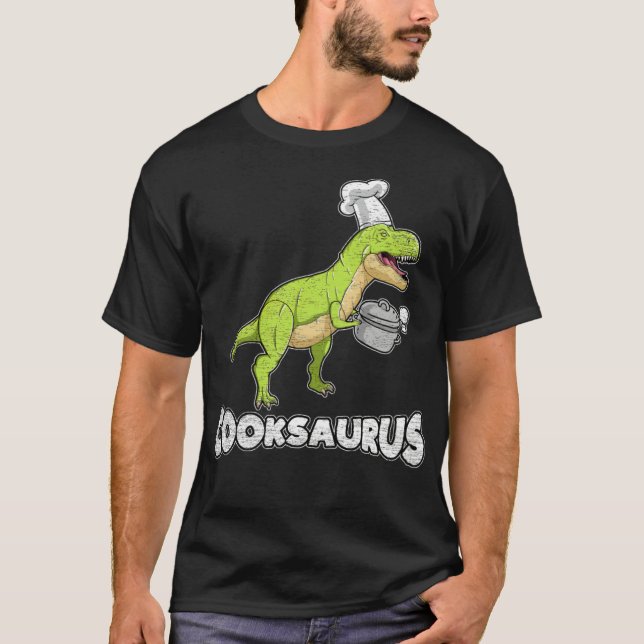 Cooking dinosaur funny sayings chef hat  T-Shirt (Front)
