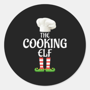 Cooking Elf Matching Family Group Christmas Party  Classic Round Sticker
