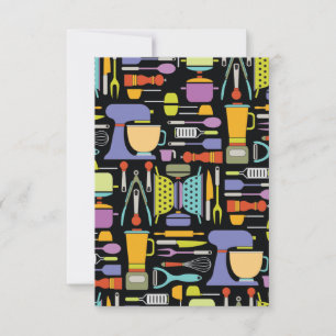 Cooking Equipment, Gadgets & Utensils Pattern Thank You Card