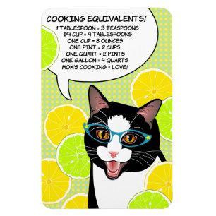 Cooking Equivalents Kitchen Cat Helper Magnet