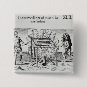 Cooking Fish 15 Cm Square Badge