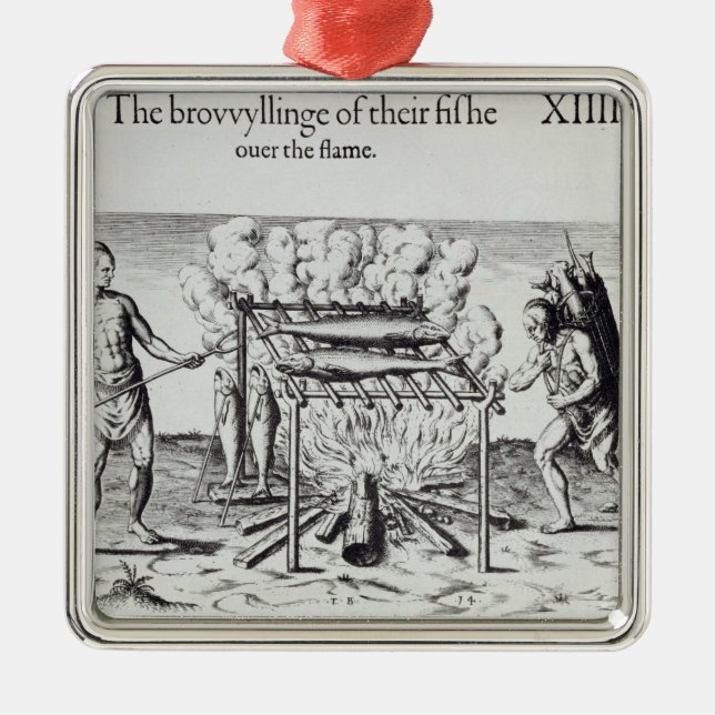 Cooking Fish Metal Tree Decoration (Front)