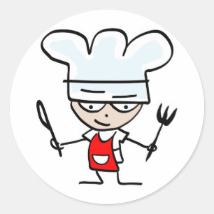 Cooking gifts with funny cartoon - Humourous desig Classic Round Sticker