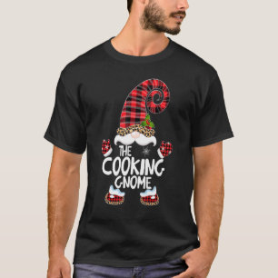 Cooking Gnome Buffalo Plaid Matching Family Christ T-Shirt