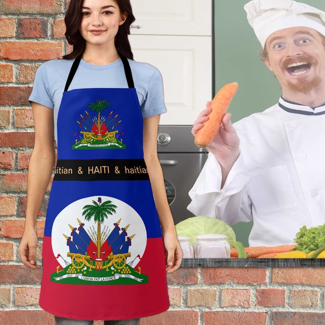 Cooking Haitian & Haiti Flag Chefs kitchen Apron (Creator Uploaded)