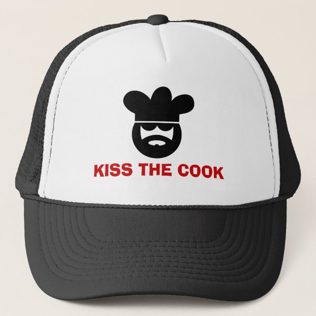 Cooking hat for men | Kiss the cook! (Front)