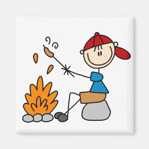 Cooking Hot Dogs Campire Magnet