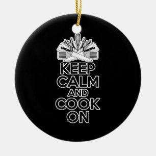 Cooking Humour: Keep Calm and Cook On Ceramic Tree Decoration