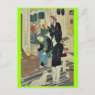Cooking in settlement house by Utagawa,Yoshikazu Postcard