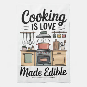 Cooking is Love Tea Towel