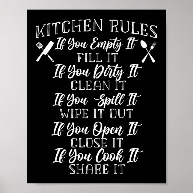 Cooking Kitchen Chef Kitchen Rules If You Empty It Poster (Front)