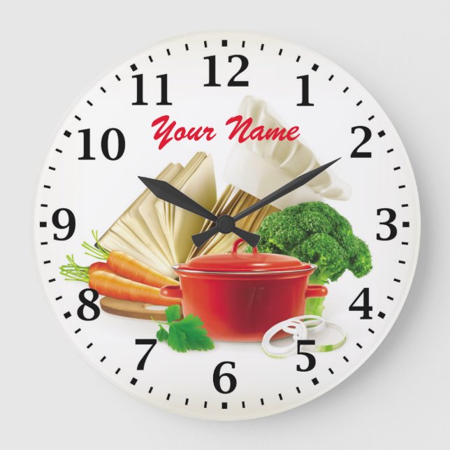 Cooking Kitchen Personalizable Wall Clock (Front)