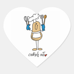 Cooking Nut T-shirts and Gifts Heart Sticker