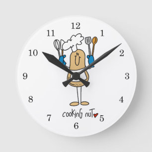 Cooking Nut T-shirts and Gifts Round Clock
