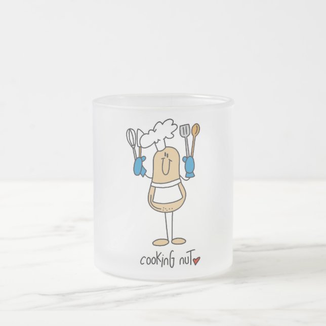 Cooking Nut Tshirts and Gifts Frosted Glass Coffee Mug (Center)