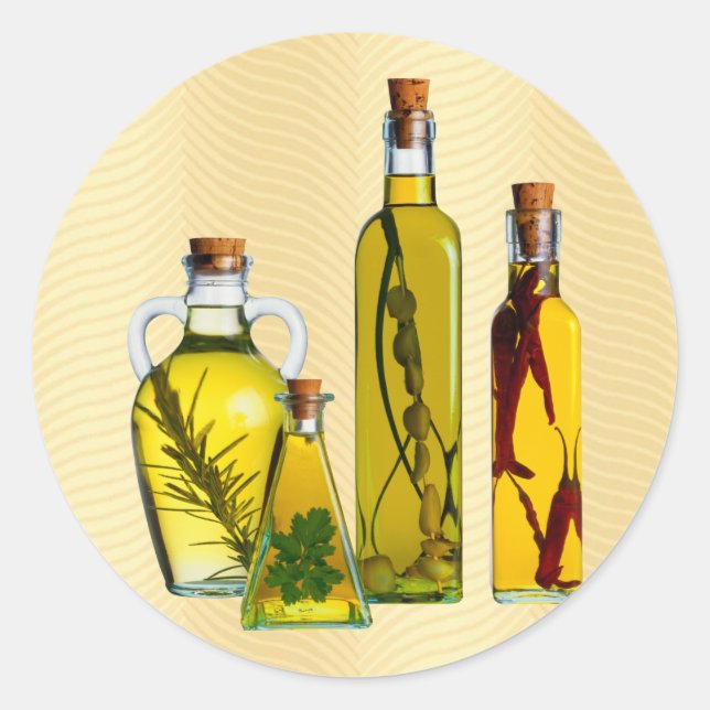 Cooking Oils Classic Round Sticker (Front)
