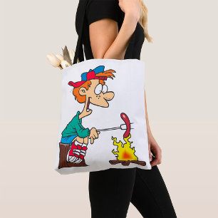 Cooking On A Campfire Tote Bag