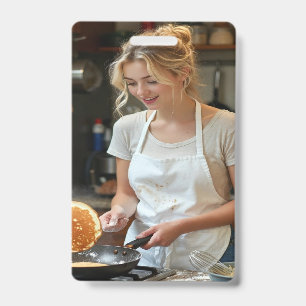 Cooking Pancakes Photo Customise ID Badge