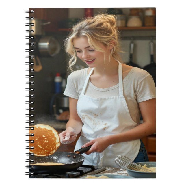 Cooking Pancakes Photo Customize Notebook (Front)