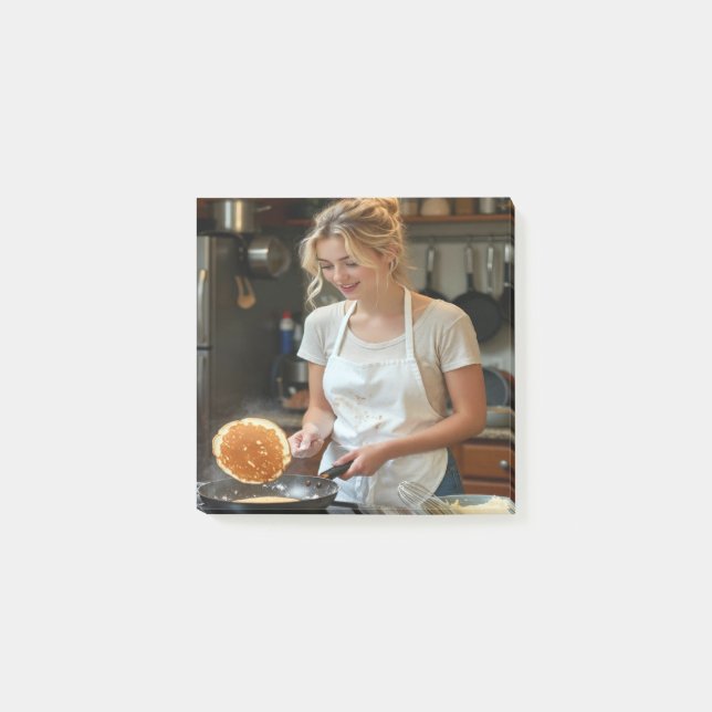 Cooking Pancakes Photo Customize Post-it Notes (Front)