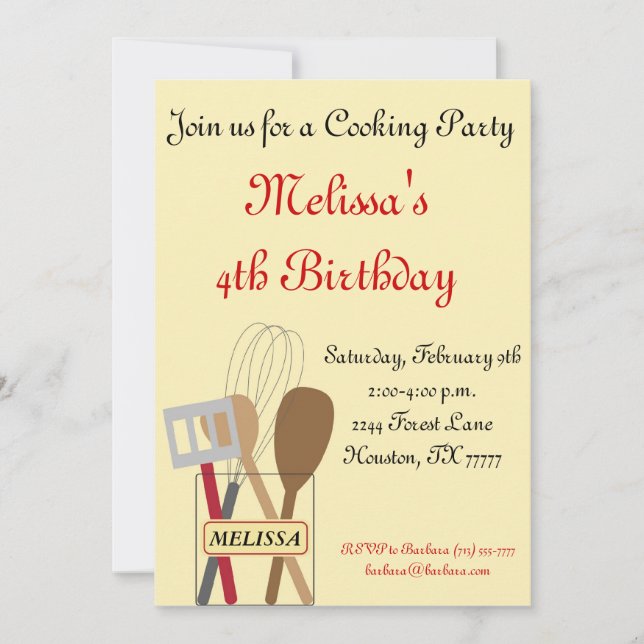 Cooking Party Invitation (Front)