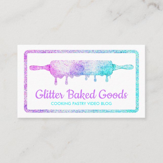 Cooking pastry  drip rolling pin business card (Front)