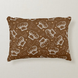 Cooking pattern with chef hat decorative cushion