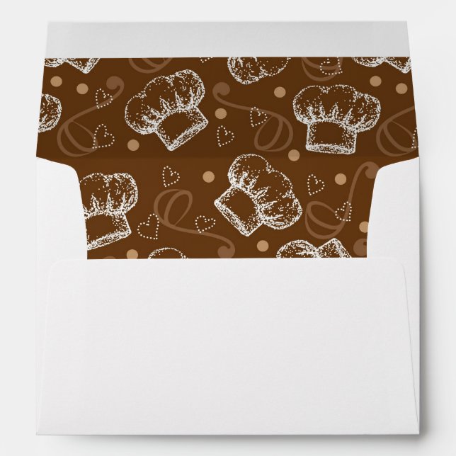 Cooking pattern with chef hat envelopes (Back (Bottom))