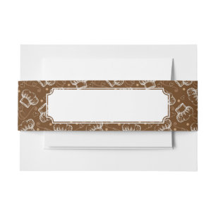 Cooking pattern with chef hat invitation belly band