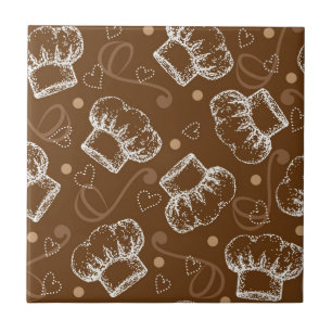 Cooking pattern with chef hat tile