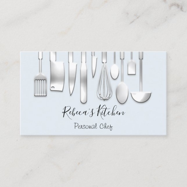 Cooking Personal Chef Restaurant Modern Catering  Business Card (Front)