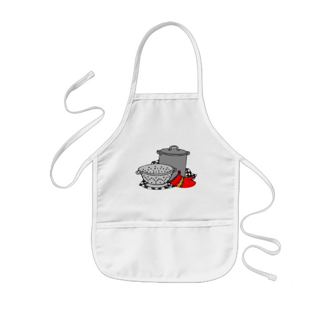 Cooking Pot & Strainer Kids Apron (Front)