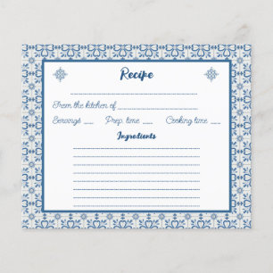 Cooking recipe card with holy motif tiles frame