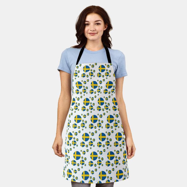 Cooking Sweden & Swedish Flag Chefs kitchen Apron (Worn)