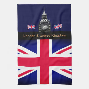 Cooking UK & British Flag, Big Ben London, Chefs  Tea Towel