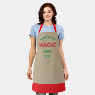 Cooking  up Magic since  - khaki Apron