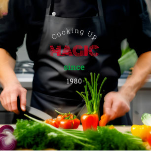 Cooking up Magic since - long black Apron