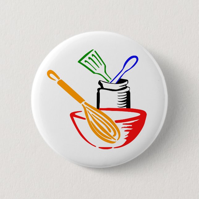 Cooking Utensils 6 Cm Round Badge (Front)