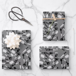 Cooking Utensils Pattern Wrapping Paper Sheet
