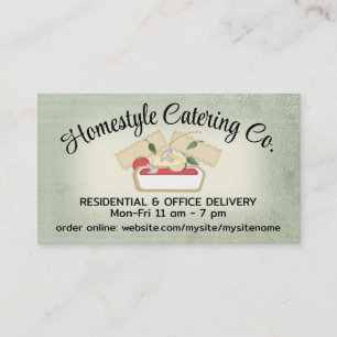 Cooking vegetarian vegetable lasagna food busin... business card