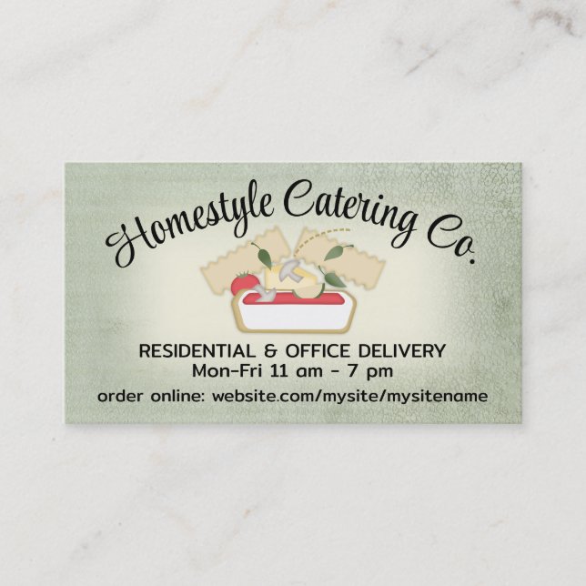 Cooking vegetarian vegetable lasagne food busin... business card (Front)