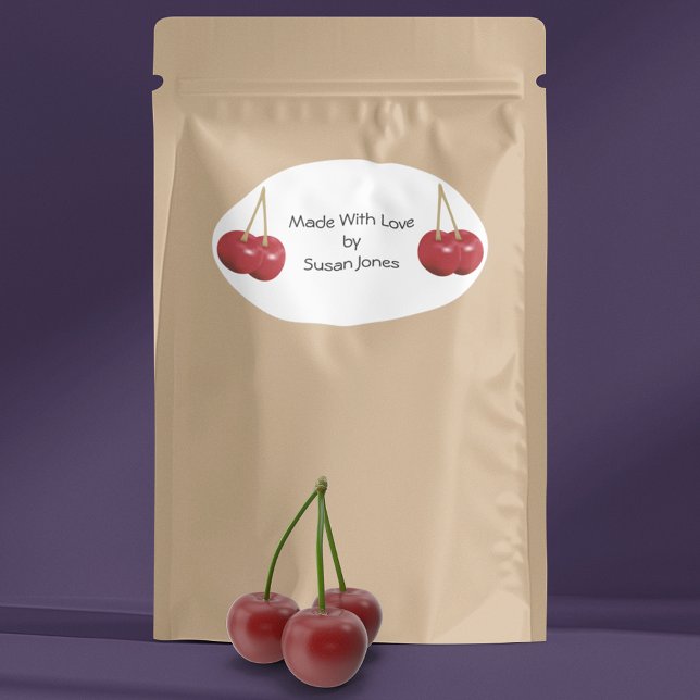 Cooking With Cherries Oval Sticker (Creator Uploaded)