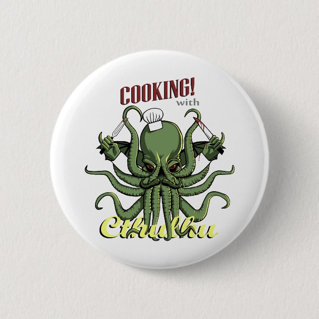 Cooking with Cthulhu 6 Cm Round Badge (Front)