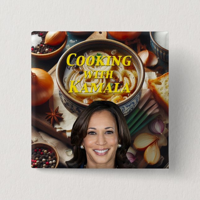 Cooking With Kamala 15 Cm Square Badge (Front)