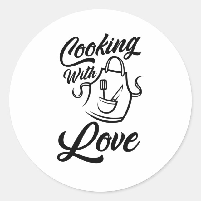 Cooking With Love Classic Round Sticker (Front)