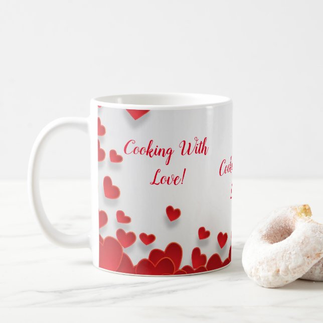Cooking with Love Heart Mug (With Donut)