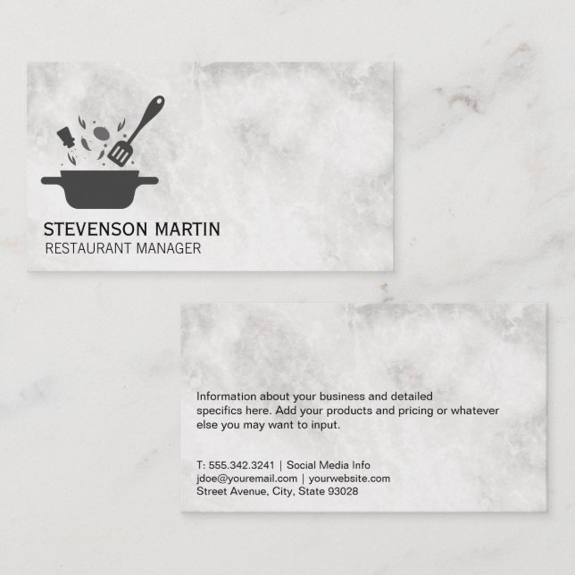Cooking with Spices | Marble Business Card (Front/Back)
