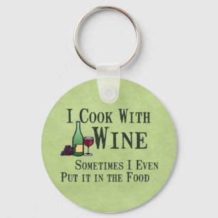 Cooking with Wine Key Ring