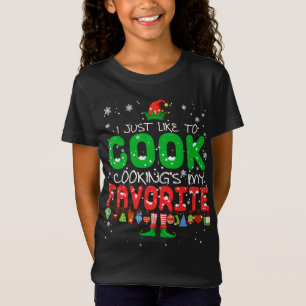 Cooking's My Favourite Funny ELF Lunch Lady Chef L T-Shirt
